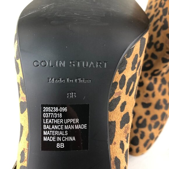 Colin Stuart Women's 8B Leopard Print Suede Bow Slouch Folded Shaft Booties - Picture 12 of 12